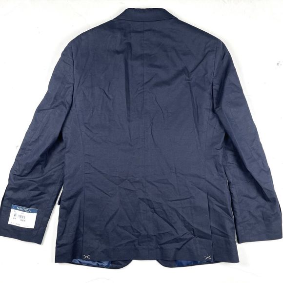 NAUTICA Men’s Navy Blue Slim Fit Linen Blend Sport Coat 42R - Picture 11 of 11